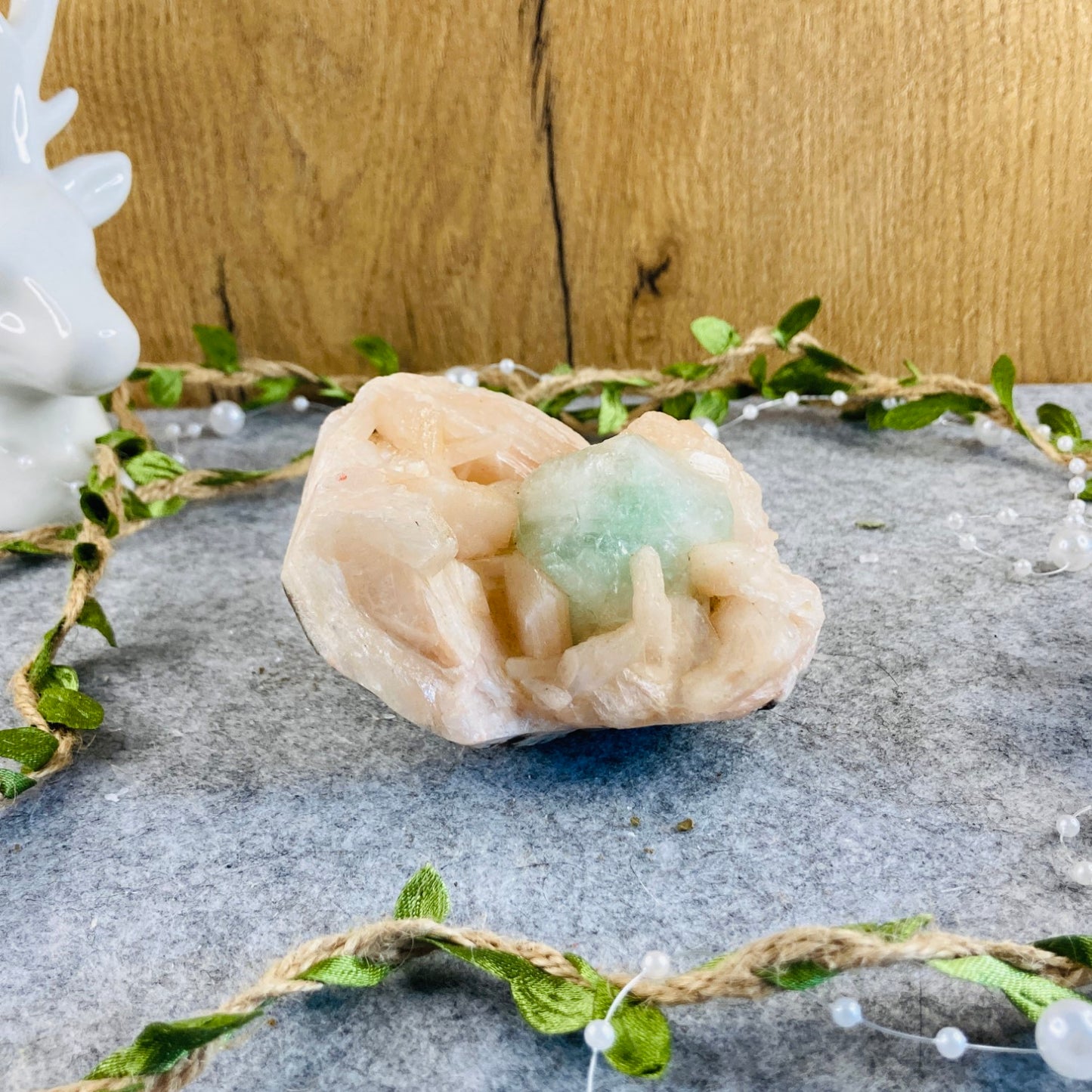 Stilbite with Green Apophyllite