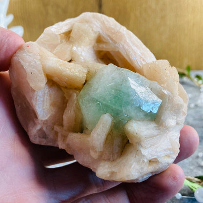 Stilbite with Green Apophyllite