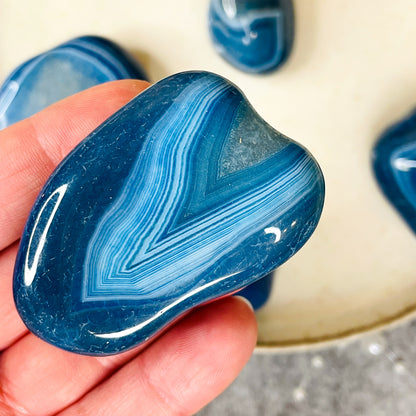 Blue Agate - Tumbled and Dyed